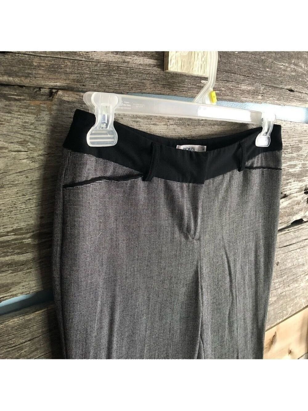 ricki's Size 6 Black/White Straight Leg Slant Pocket Pants - Picture 2 of 5